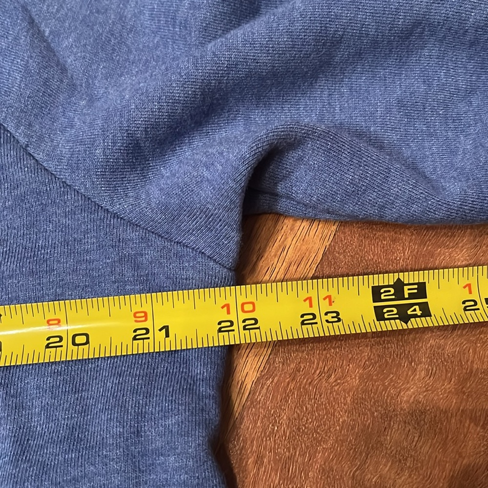 Like new Talbots fleece lined rolled neck blue sweater with gold buttons - Picture 6 of 16